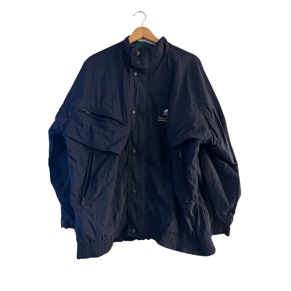 Gary Player Black Knight Men's Golf Windbreaker Jacket Size L Blue Multi Pocket - Picture 1 of 12